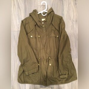 Michael Kors Womens Small Army Green Cotton Safari Adventure Coat